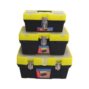 SET 3EN1 CAJAS DE HERRAMIENTAS C/TRABA METALICA Y BANDEJA (13"-16"-19")