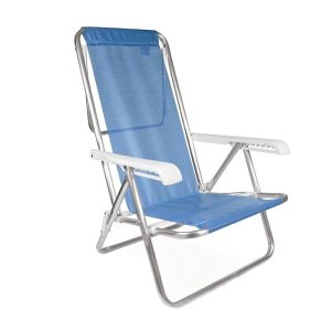 Silla Reclinable 8 Posiciones Aluminio Azul