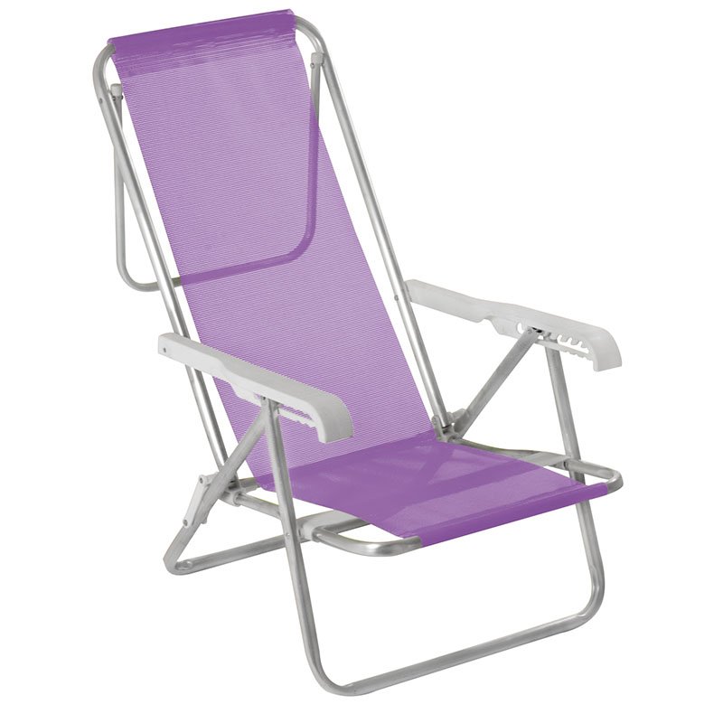 Silla Reclinable 8 Posiciones Aluminio Lila