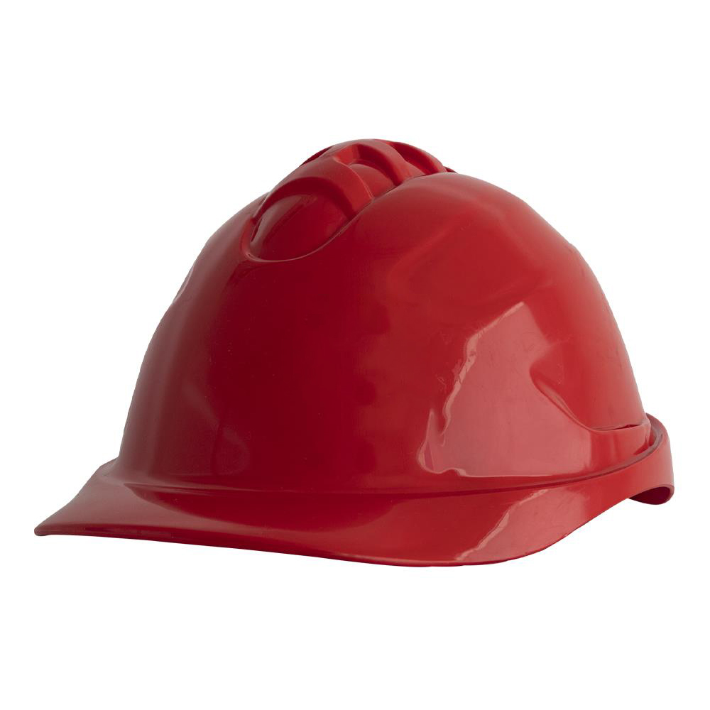 CASCO DE SEGURIDAD CON ARNES A CREMALLERA ROJO