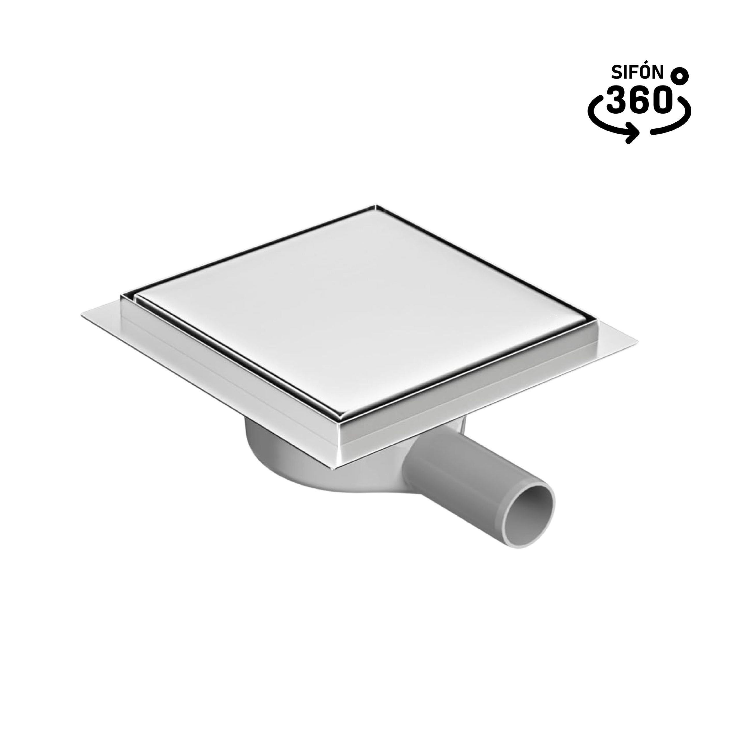 DESAGÜE CUADRADO 2 EN 1 ACERO INOXIDABLE 360°